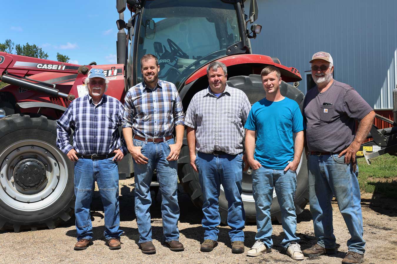Pictured are the 2023 Ag Bowl Captains of Johnson Farms, Charlie, Aaron, Kevin, Jordan, and Allan.