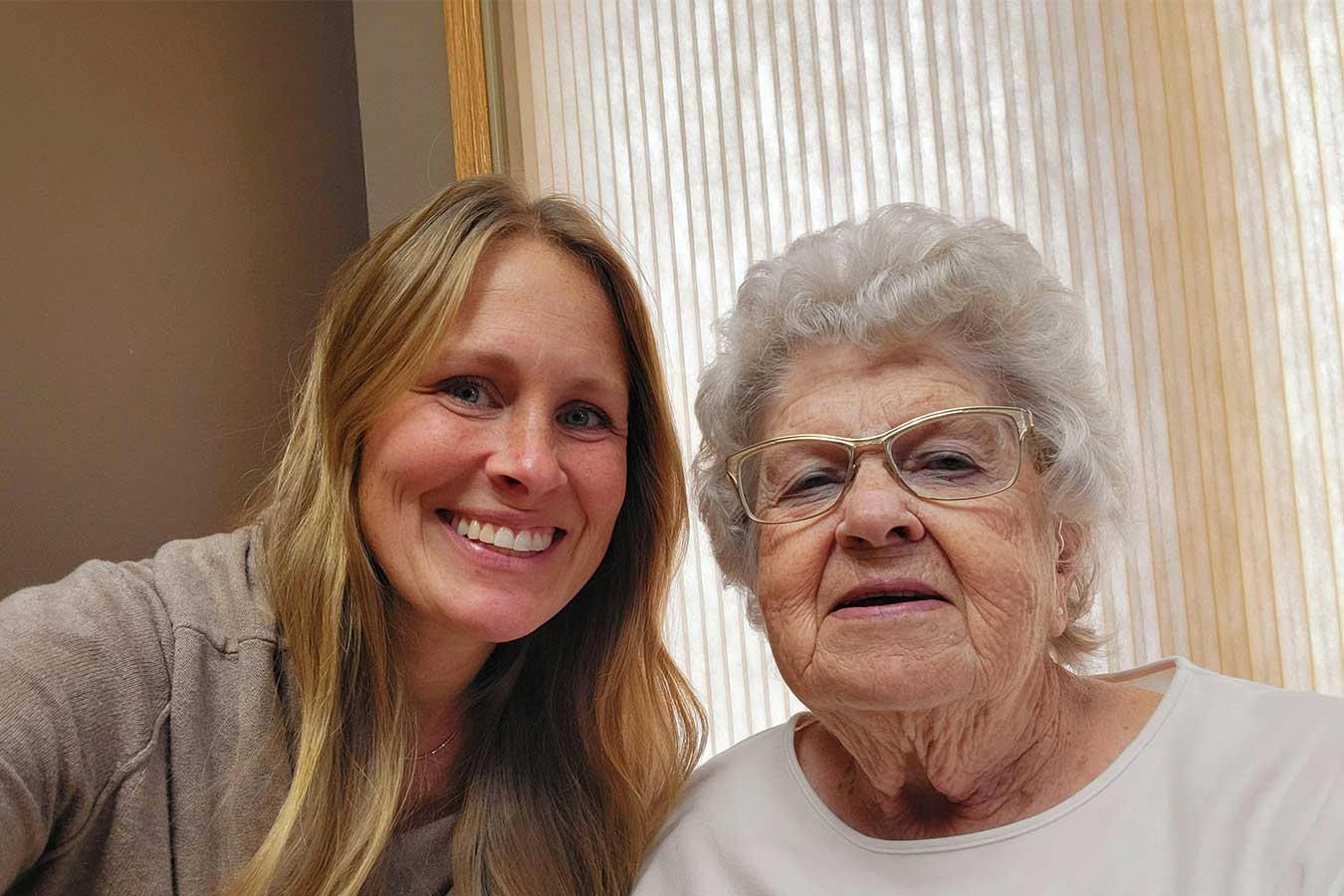 Stephanie Veltkamp and her grandmother, Arlene Johnson Hoek.