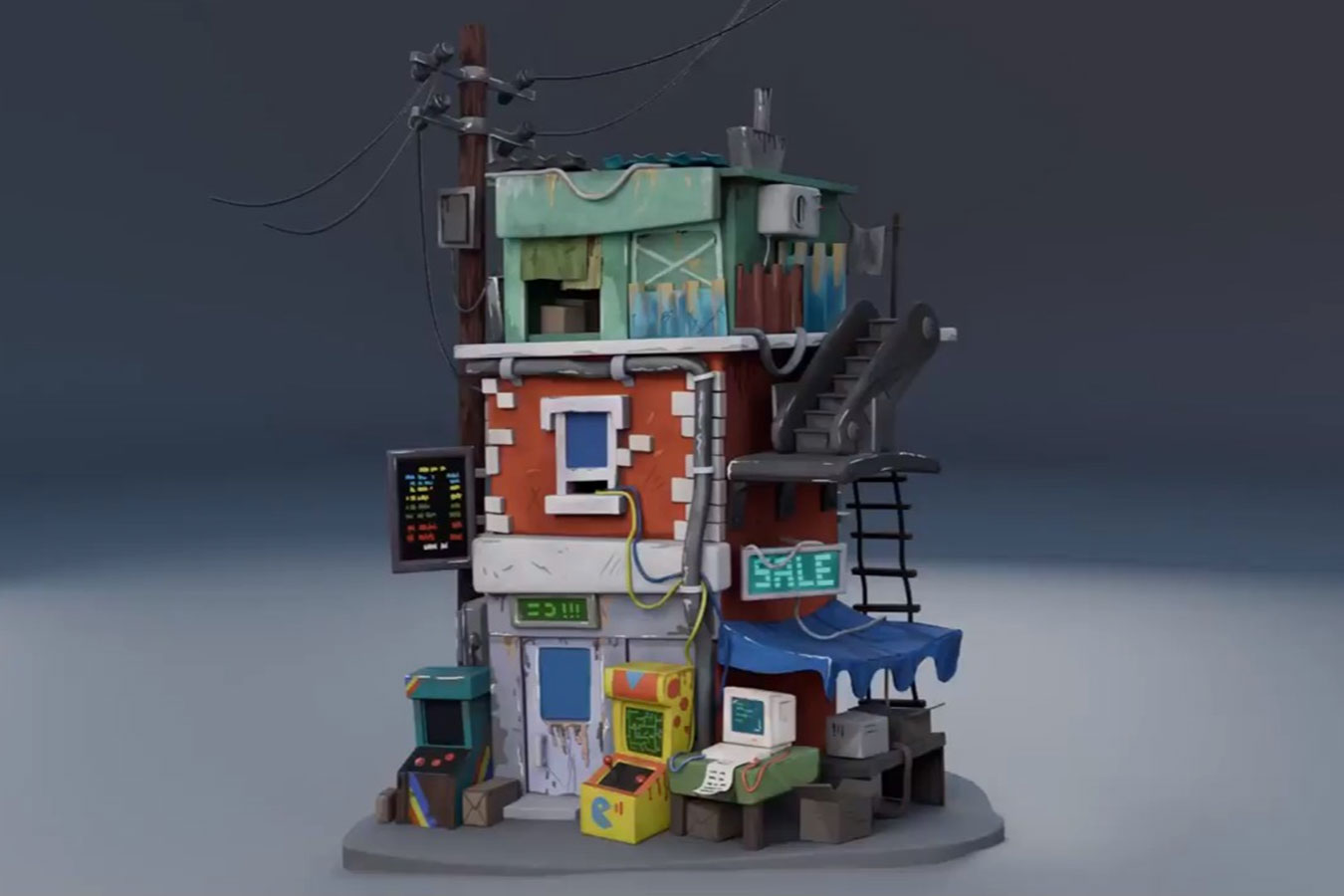 Lainy Culberson's 3D Retro Building.